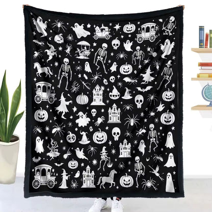 Halloween Coloring Blanket with 24 Washable Markers
