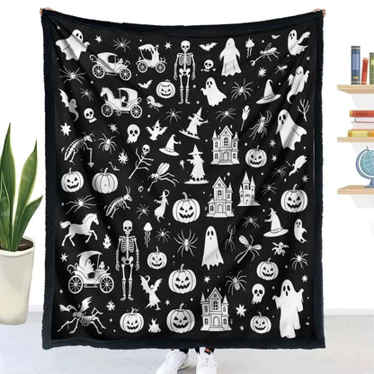 Halloween Coloring Blanket with 24 Washable Markers