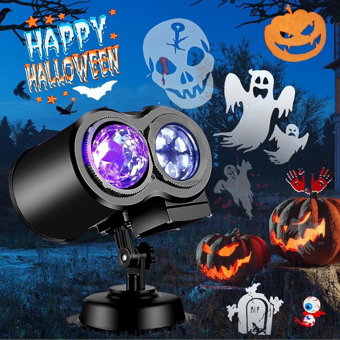 Halloween Projector Light with 19 HD Slides & Remote