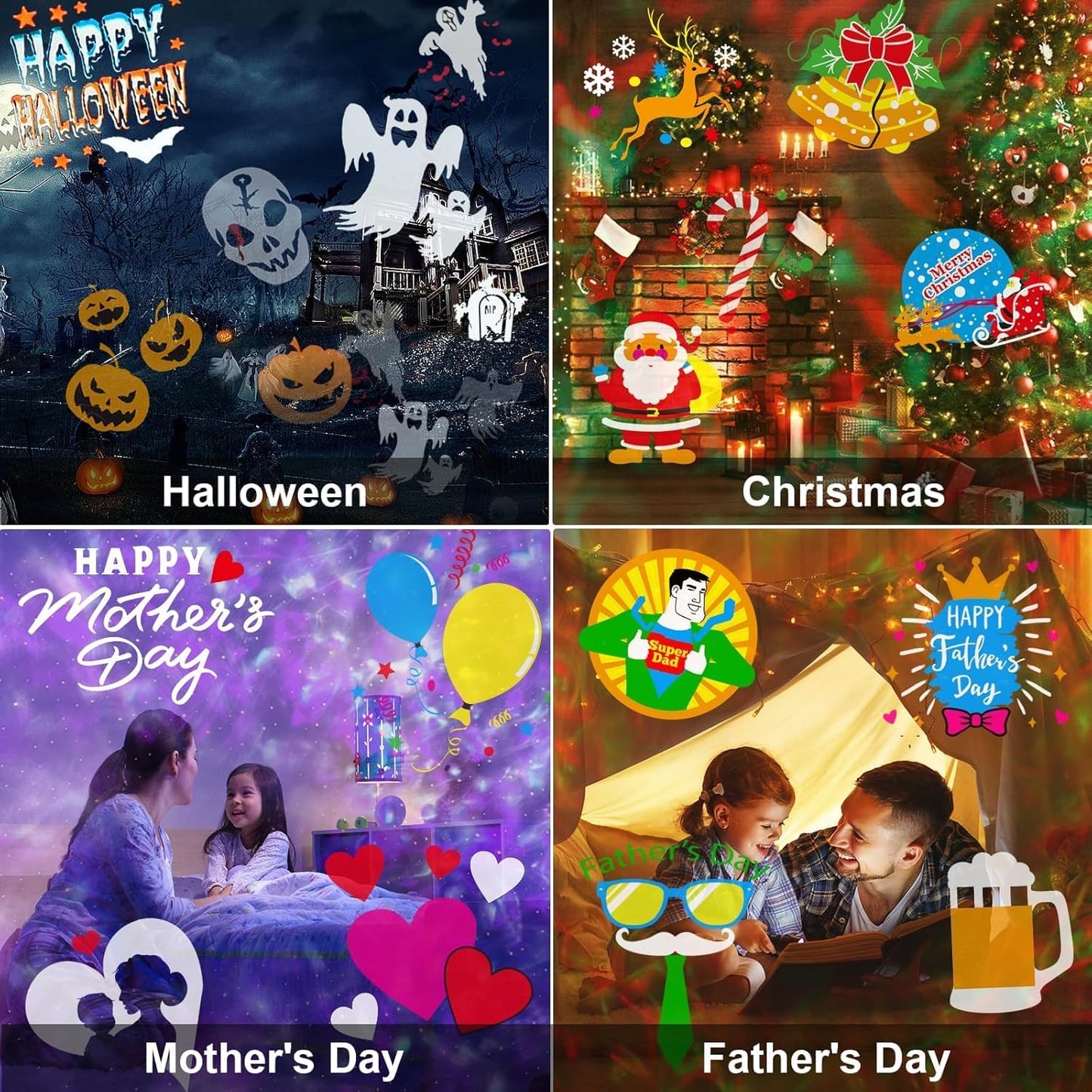 Halloween Projector Light with 19 HD Slides & Remote