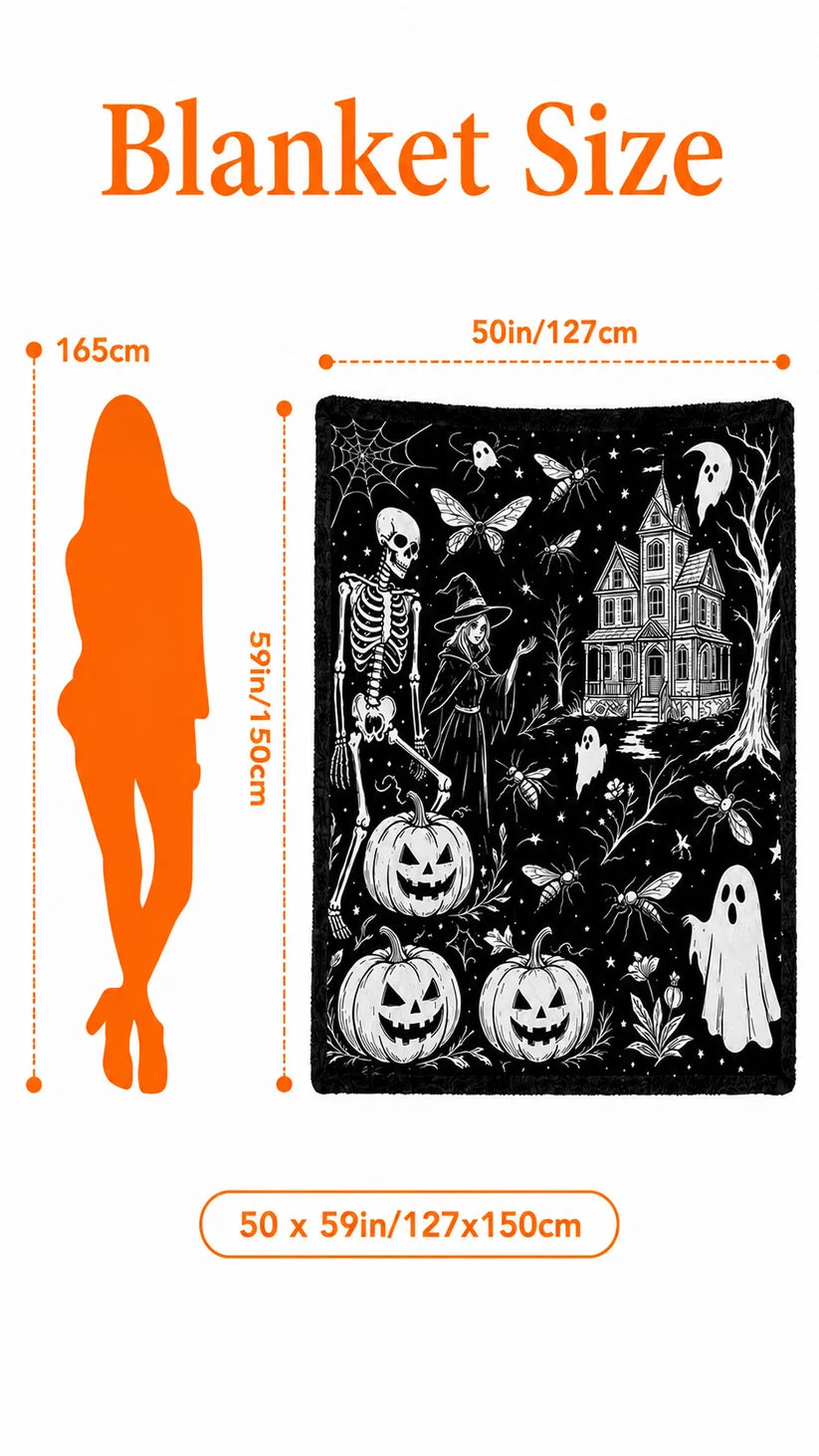 Halloween Coloring Blanket with 24 Washable Markers