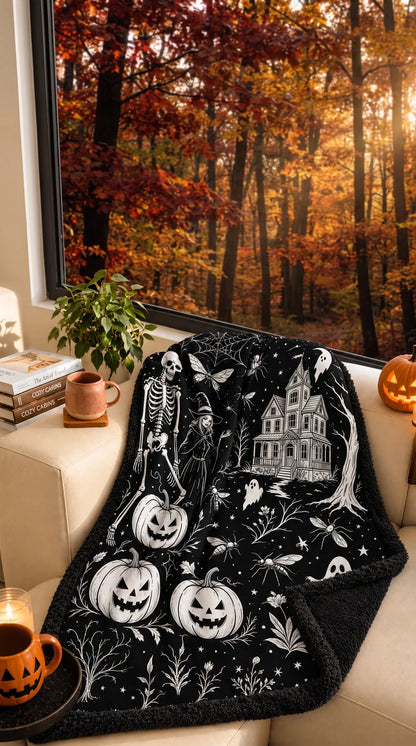 Halloween Coloring Blanket with 24 Washable Markers